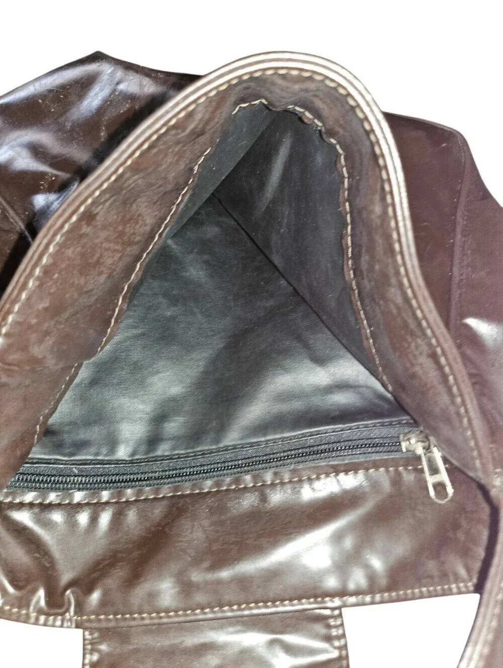 Vintage Chocolate Brown Leather Hobo Bag